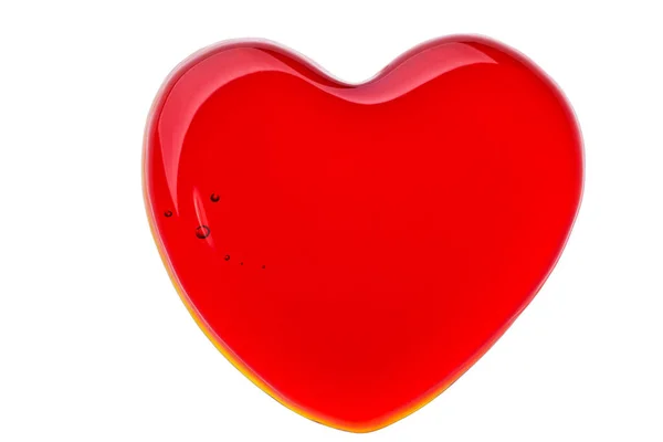 Κοντινό Πλάνο Κόκκινη Καρδιά Λευκό Φόντο Διαδρομή Αποκοπής Γυάλινη Κόκκινη — Φωτογραφία Αρχείου