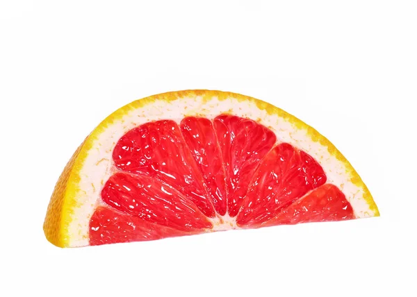 Rózsaszín Grapefruit Elszigetelt Fehér Background Vágógörbével Érett Szelet — Stock Fotó