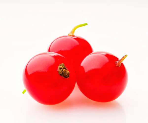 Rote Johannisbeeren Auf Weißem Hintergrund Makro Studioaufnahme — Stockfoto