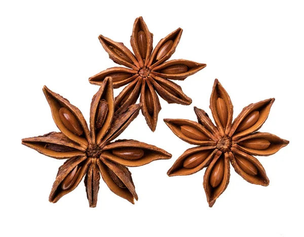 Beyaz arka plan üzerinde makro çekim izole anasonu baharat