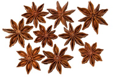 Beyaz arka plan üzerinde makro çekim izole anasonu baharat