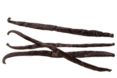 Beyaz arka plan üzerinde makro çekim izole vanilya pods