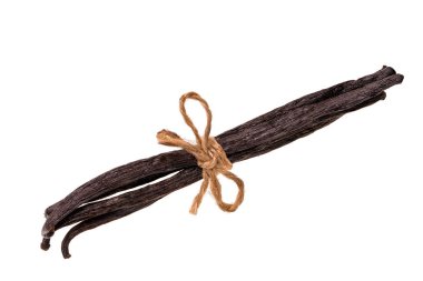 Beyaz arka plan üzerinde makro çekim izole vanilya pods