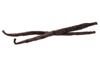 Beyaz arka plan üzerinde makro çekim izole vanilya pods