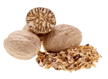 Beyaz arka plan üzerinde makro çekim izole küçük Hindistan cevizi