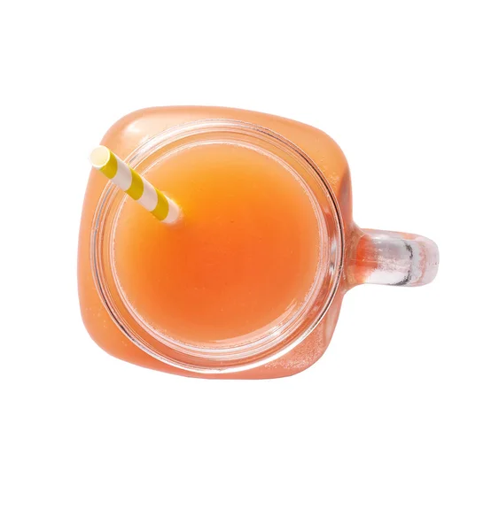 Glas Grapefruitsaft Isoliert Auf Weißem Untergrund — Stockfoto