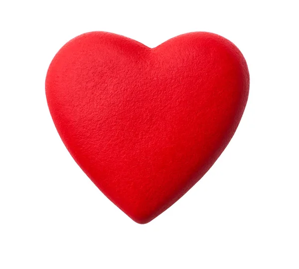 关闭红色的心脏在白色背景与修剪路径 瓷红色心脏 — 图库照片