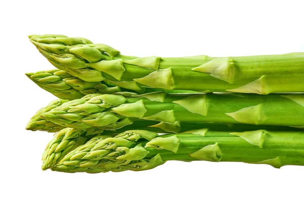 Verse Groene Scheuten Van Asperge Geïsoleerd Witte Achtergrond — Stockfoto