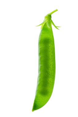 Taze yeşil bezelye izole beyaz zemin üzerine
