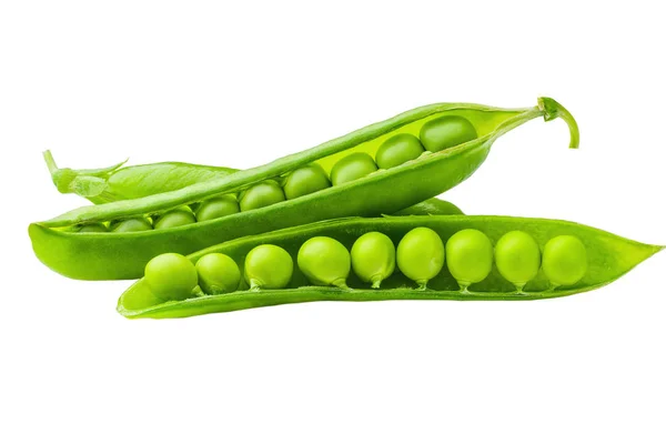 Verse Groene Erwt Pod Witte Achtergrond Geïsoleerd — Stockfoto