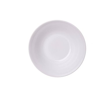 Boş seramik beyaz plaka kırpma yoluyla, üstten görünüm beyaz arka plan üzerinde izole