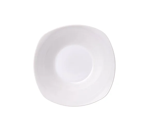 Pusty Ceramika Biały Białym Tle Białym Tle Ścieżką Przycinającą Widok — Zdjęcie stockowe