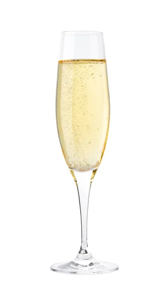 Glas Champagne Isolerad Vit Bakgrund Champagne Glas Skära — Stockfoto