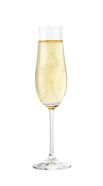 Beyaz Bir Arka Planda Kesip Şampanya Cam Izole Şampanya — Stok fotoğraf