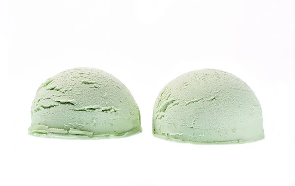 Green ice cream isolated on white background — Stock Photo, Image