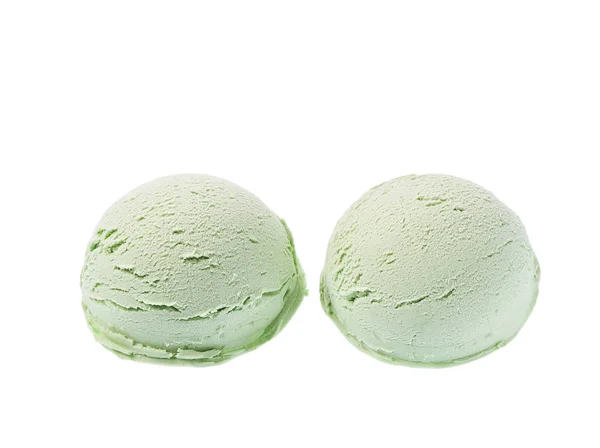 Green ice cream isolated on white background — Stock Photo, Image