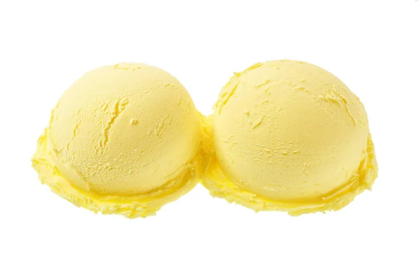 Yellow  ice cream isolated on white background — Stock Photo, Image