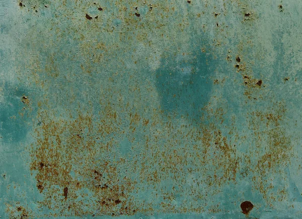 Стара синя пофарбована стіна з текстурою іржі. Гранж іржавий метал спина — стокове фото