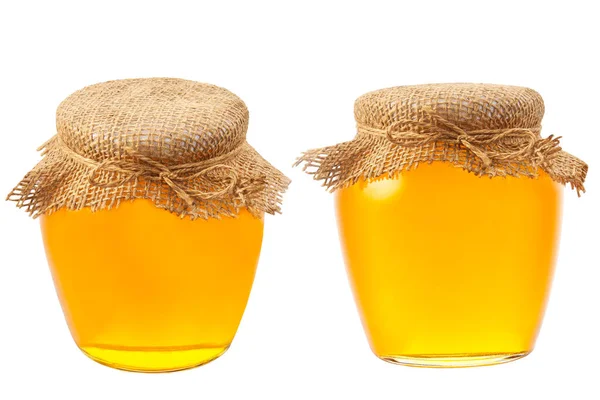 Burk Med Naturlig Honung Isolerad Vit Bakgrund — Stockfoto