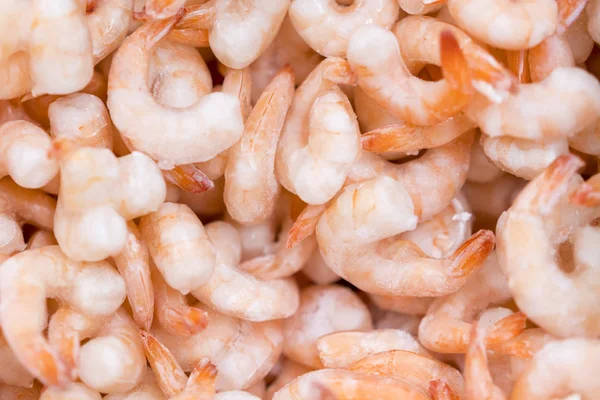 Frozen Peeled Shrimps Background — Stock Photo, Image