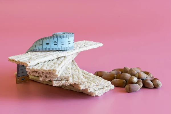 Bochníky Páska Dietní Slim Zdraví Pojem Hubnutí Dieta Výživa Koncept — Stock fotografie