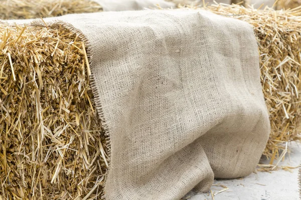 Gelber Heuboden Hintergrund Textur Trockenes Gras — Stockfoto