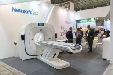 Kiev, Ukrayna. 5 Ekim 2018. bilgisayar tomografi Sergisi. CT tarayıcı tıbbi sergi sergi.