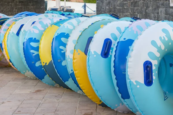water circles for water slides. inflatable wheels for high-speed descent from the slides