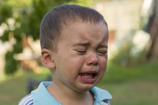 Crying little boy. Cry. Portrait of boy. Caucasian child looks at camera. Charming boy the kid cries with tears in his eyes. an angry temper. hysterics