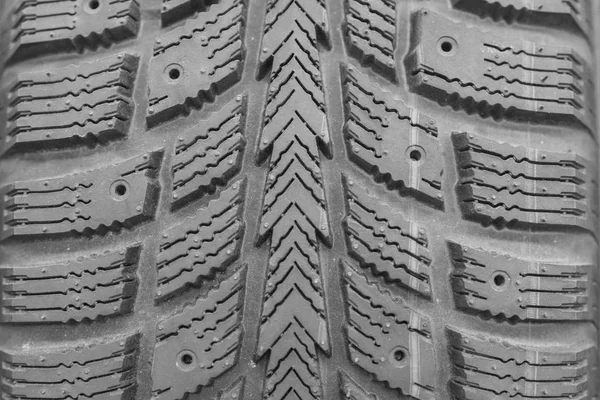 Detail Zimní Pneumatiky Běhoun Texturou Tire Běhounu Součástí Zbrusu Nové — Stock fotografie