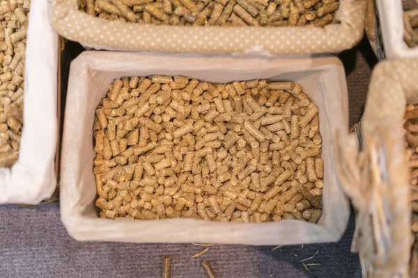 Pellets Biomass Крупним Планом Студійний Знімок Макросерія Енергоефективних Деревних Гранул — стокове фото