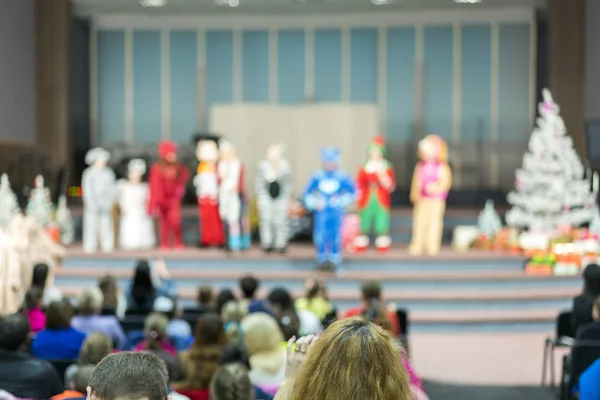 Desempenho Para Crianças Palco Crianças Palco Apresentam Frente Dos Pais — Fotografia de Stock