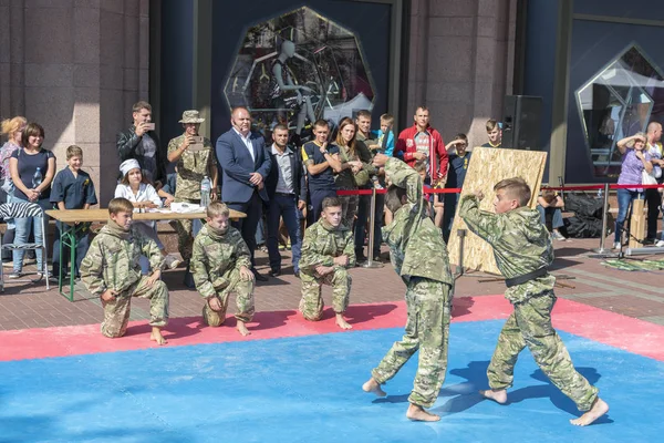 Украина Киев Сентября 2018 Года Спортсмены Занимаются Соревнованиями — стоковое фото