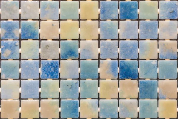 Blaues Mosaik Quadratische Fliesen Textur Hintergrund — Stockfoto