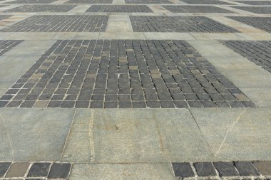 Taş Meydan. Eski taş yolu. Gri taş arka plan