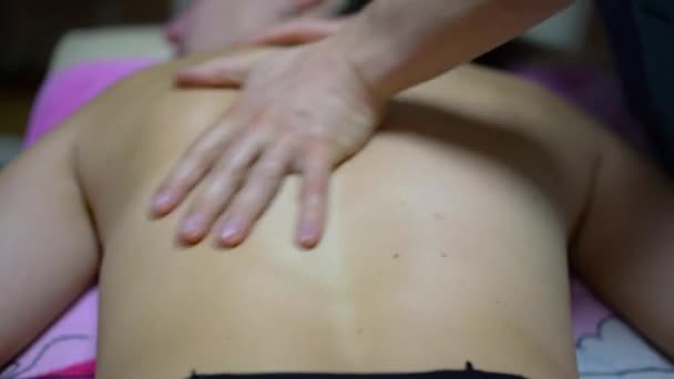 Close Procedure Van Genezing Massage — Stockvideo