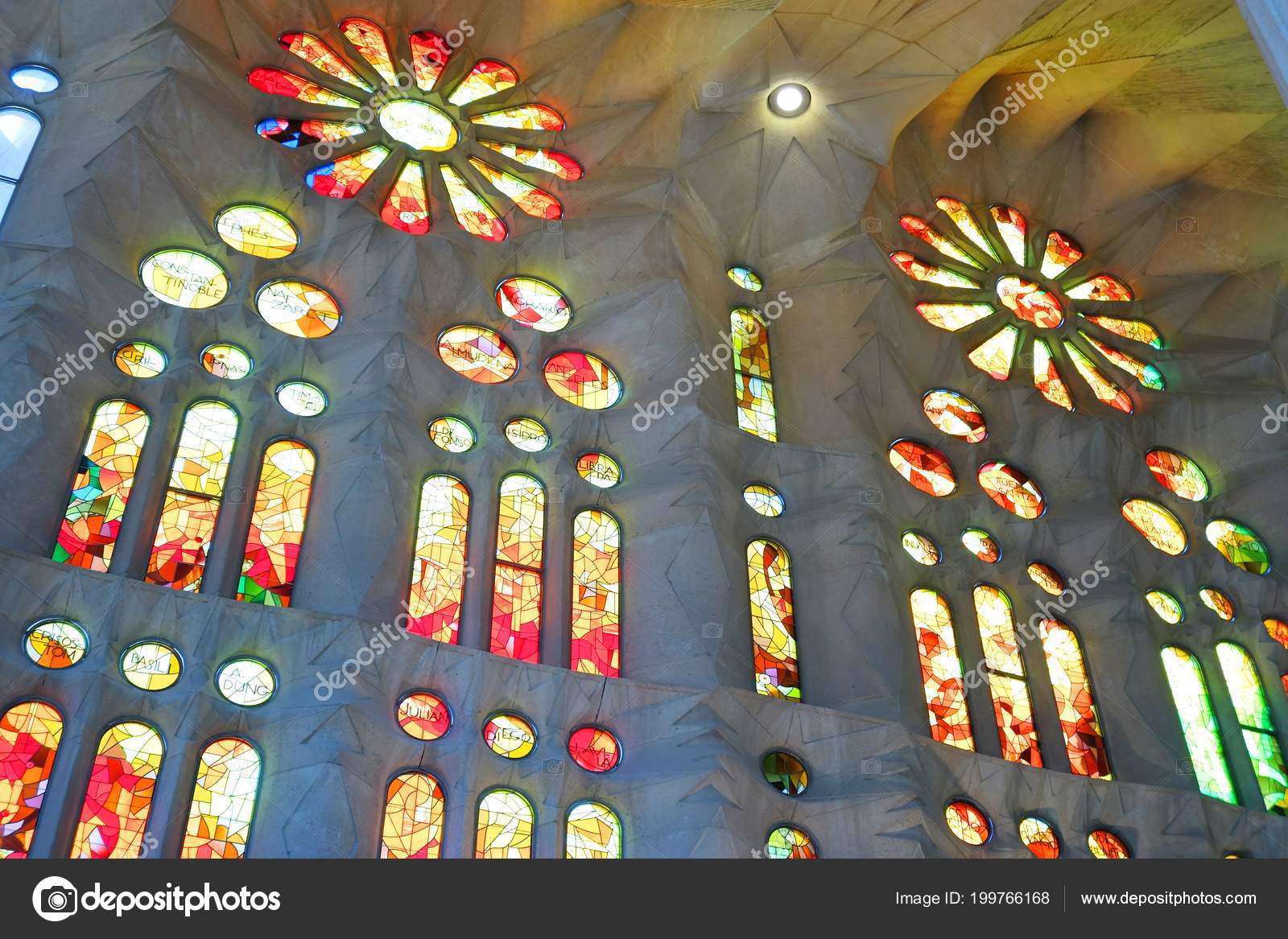 Fragment Interior Sagrada Familia Barcelona Stock Editorial