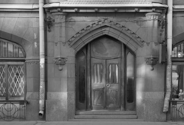 Fragment Facade Apartment House Entrance Art Nouveau Style Sadovaya Street — Stock Photo, Image