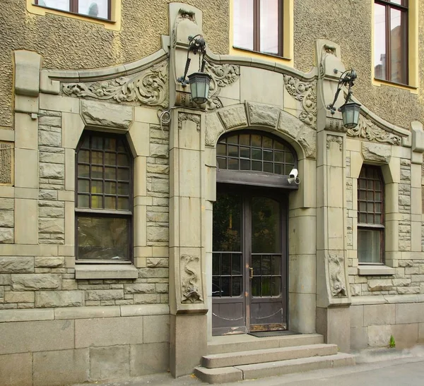 Entrada Para Uma Casa Apartamento Estilo Art Nouveau Perspectiva Kamennoostrovsky — Fotografia de Stock