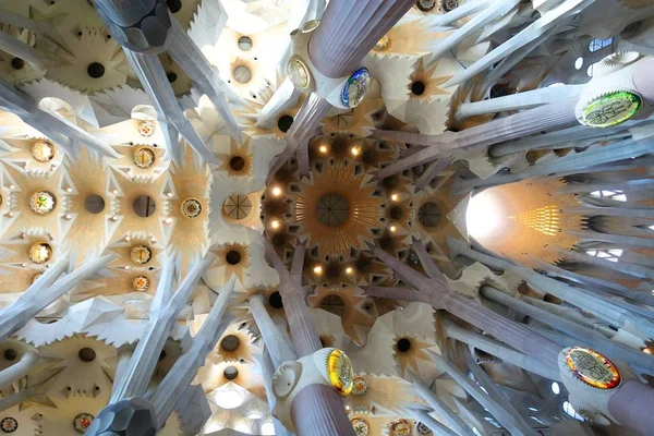 Fragment Aus Dem Inneren Der Sagrada Familia Barcelona — Stockfoto