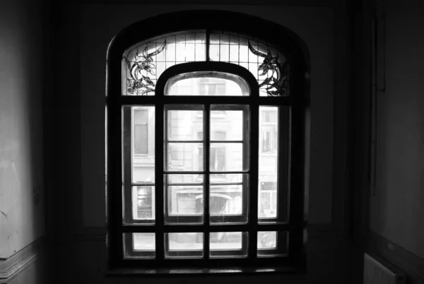 Janela Estilo Art Nouveau Escadaria Edifício Residencial Mayakovsky Street São — Fotografia de Stock