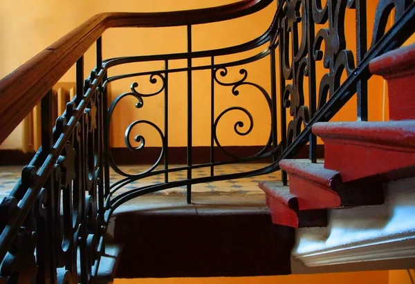 Fragmento Escadaria Estilo Art Nouveau Casa Rua Marata São Petersburgo — Fotografia de Stock