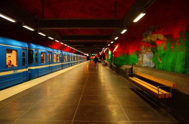 Solna centrum Stokholm, İsveç Metro İstasyonu