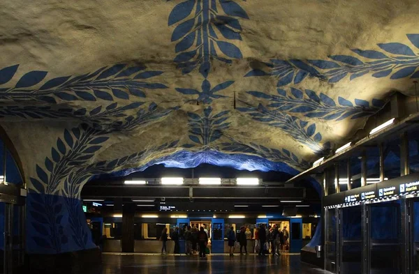 Centralen Stanice Metro Stockholmu Švédsko — Stock fotografie