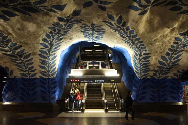 Estación Centralen Del Metro Estocolmo Suecia — Foto de Stock