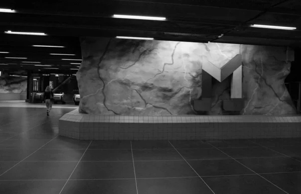 Станція Метро Стадіон Стокгольмі — стокове фото