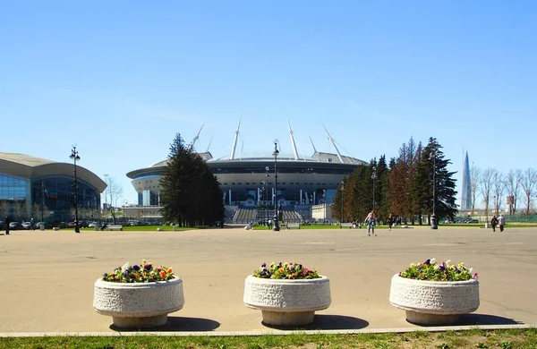 Lente Het Stadion Krestovsky Eiland Sint Petersburg — Stockfoto