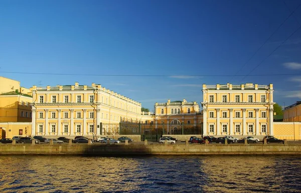 Soirée Été Sur Quai Rivière Fontanka Saint Pétersbourg — Photo