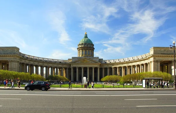Manhã Verão Ensolarada Catedral Kazan São Petersburgo — Fotografia de Stock
