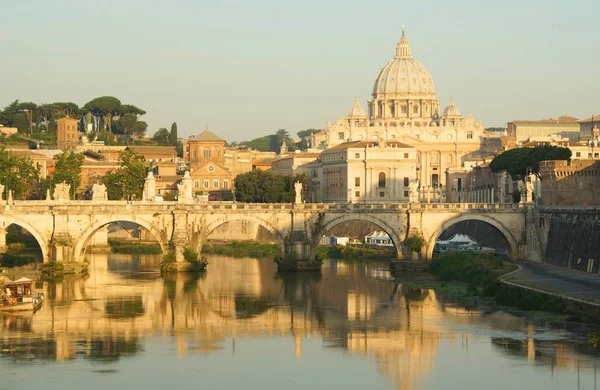 Manhã Verão Roma Rio Tibre — Fotografia de Stock